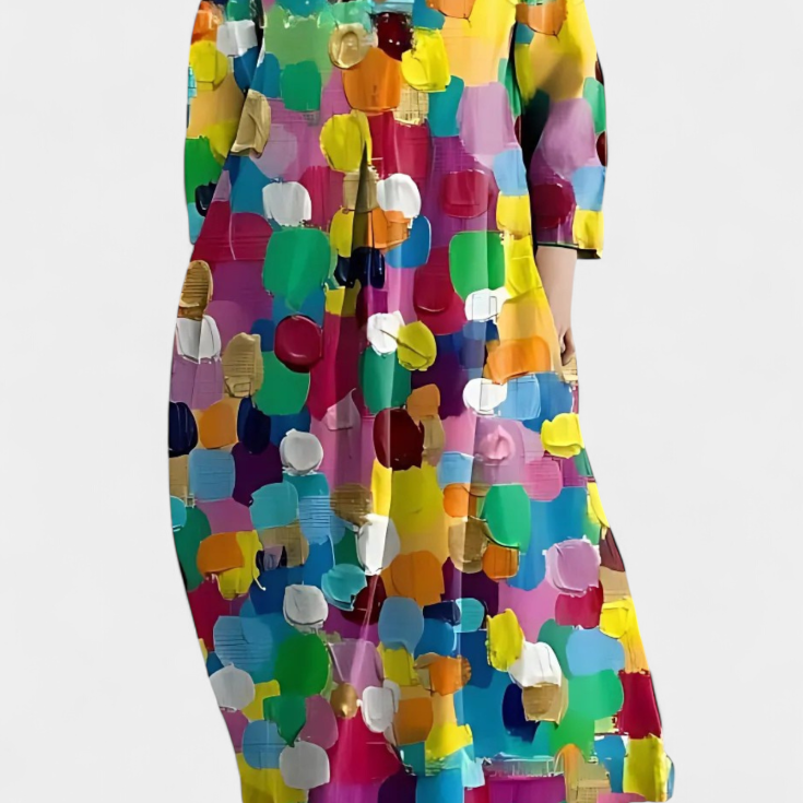 Ana - Sukienka Włóczkowa z Wzorem