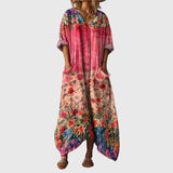 Robe Maxi Souple à Imprimé Coloré