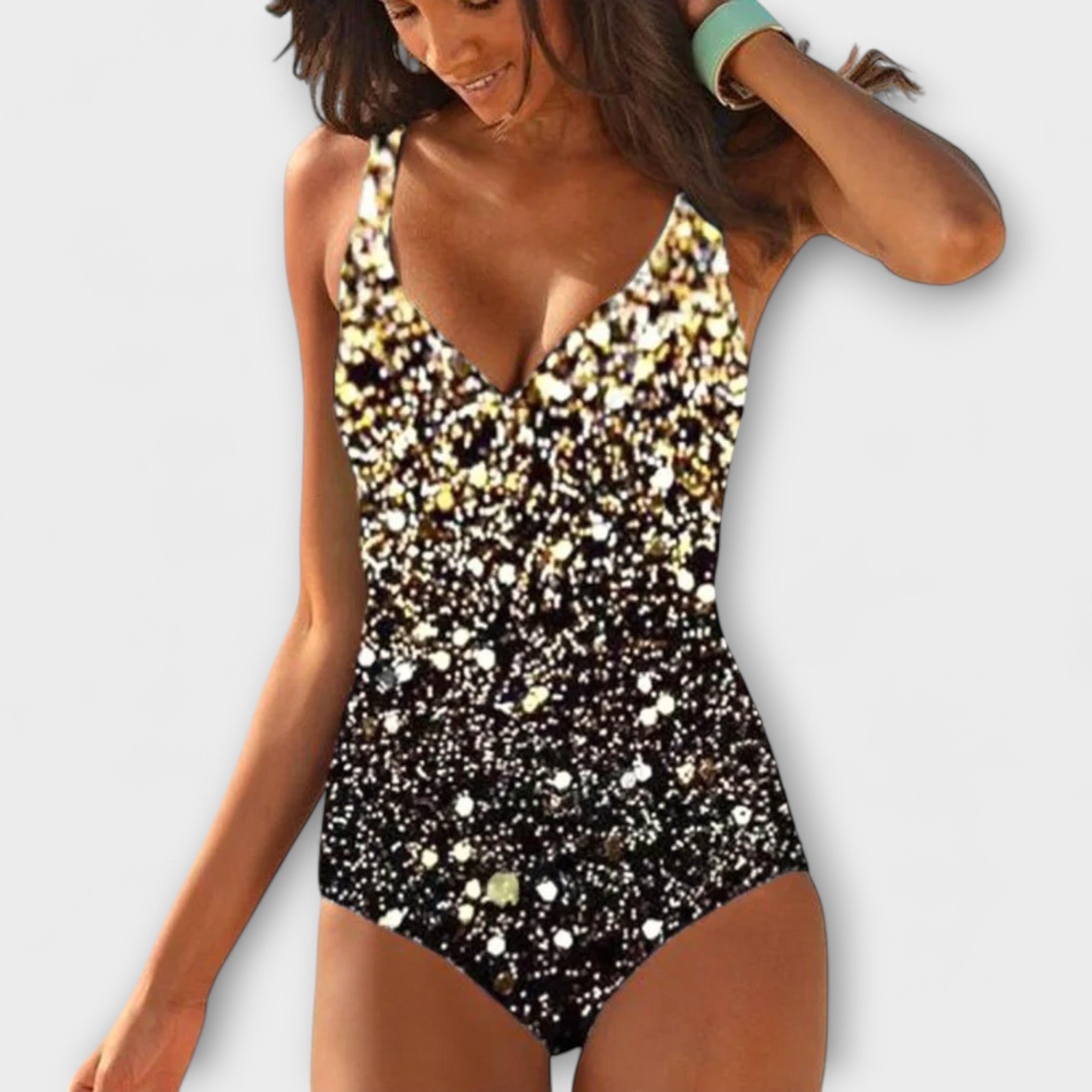 Trójkolorowy strój kąpielowy