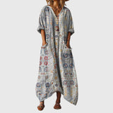 Robe Maxi Souple à Imprimé Coloré