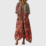 Robe Maxi Souple à Imprimé Coloré