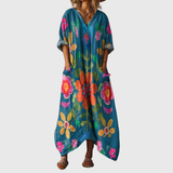 Robe Maxi Souple à Imprimé Coloré