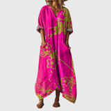 Robe Maxi Souple à Imprimé Coloré