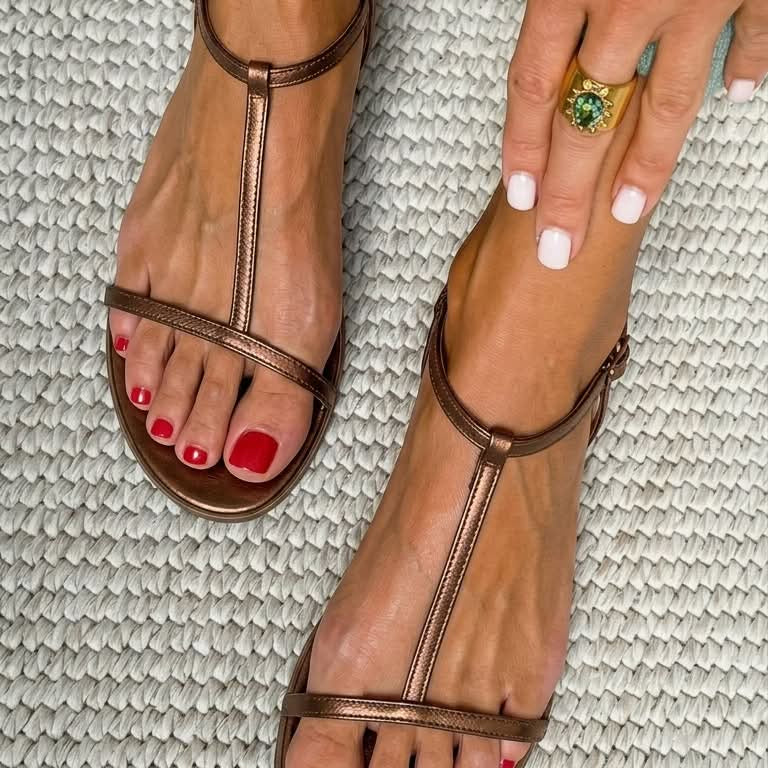 Roxane - Sandales dorées Printemps