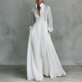 Béatrice - Robe Maxi en Lin Patchwork Col Montant