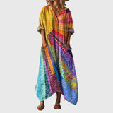 Robe Maxi Souple à Imprimé Coloré