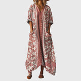 Robe Maxi Souple à Imprimé Coloré