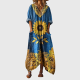 Robe Maxi Souple à Imprimé Coloré