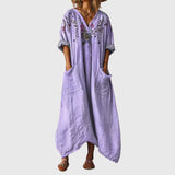 Robe Maxi Souple à Imprimé Coloré