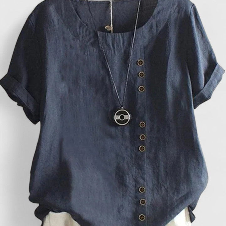 Elisavie - Blouse Confortable à Manches Courtes