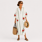 Ursule - Kaftan Blanc Roses