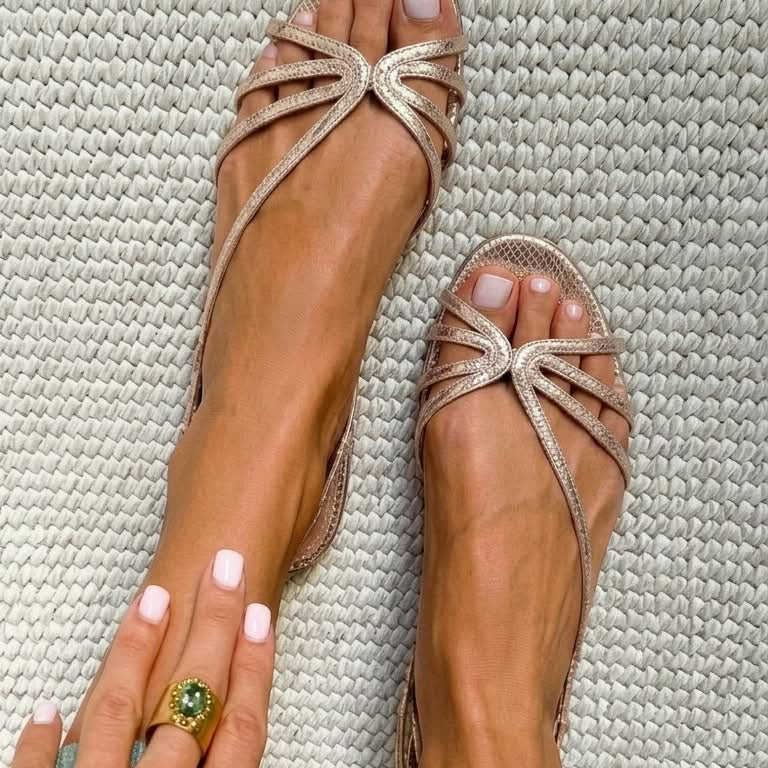 Geneviève - Sandales dorées Élégance estivale