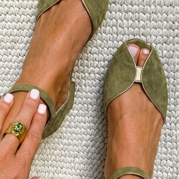 Olivia - Sandales élégantes vert sauge
