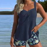 Séraphine - Tankini Rayé avec Bas de Maillot de Bain Deux Pièces