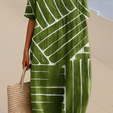 Eira - Robe Verte avec Motif Géométrique