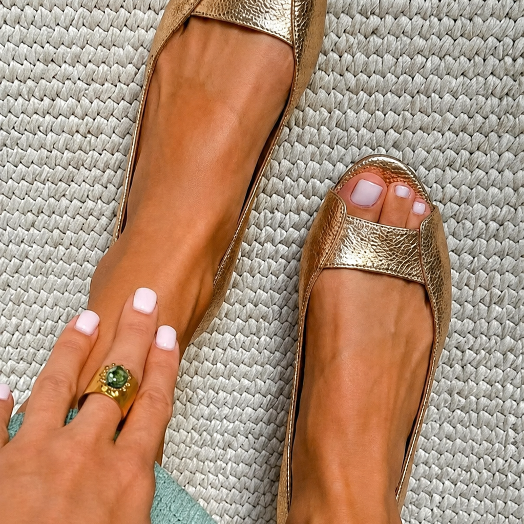 Adèle - Sandales dorées Confort Chic