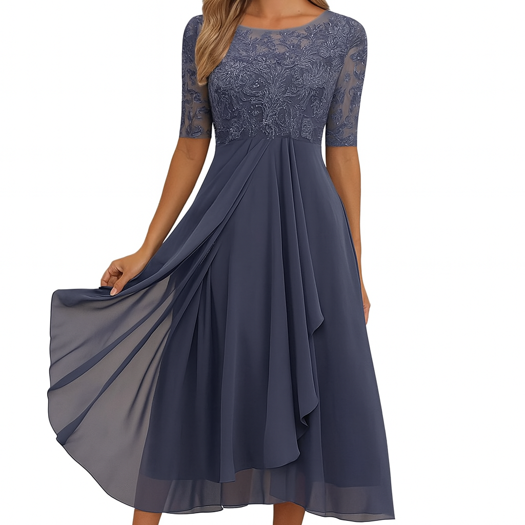 Valentina - Sukienka Koronkowa z Rękawem 3/4