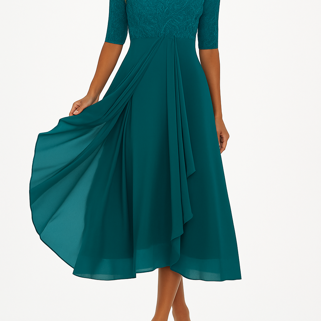 Valentina - Sukienka Koronkowa z Rękawem 3/4