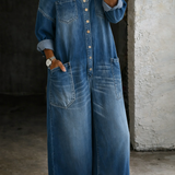 Céline - Combinaison en Denim Off Shoulder
