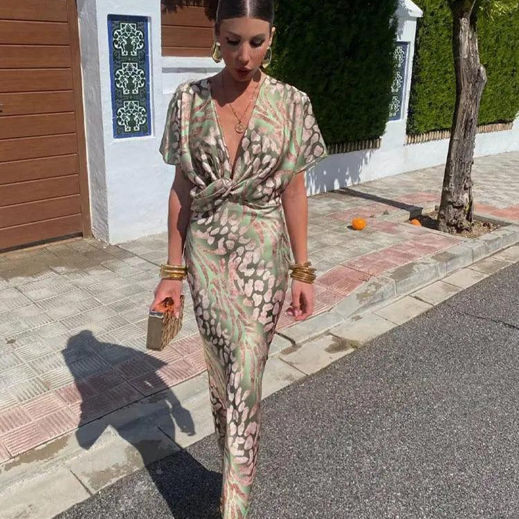 Constança - Sukienka Kwiatowa z Plisowaniem