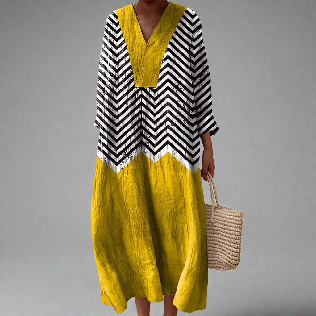 Carla - Elegancka Sukienka Geometryczna