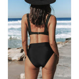 Mathilde - Maillot de bain uni taille haute