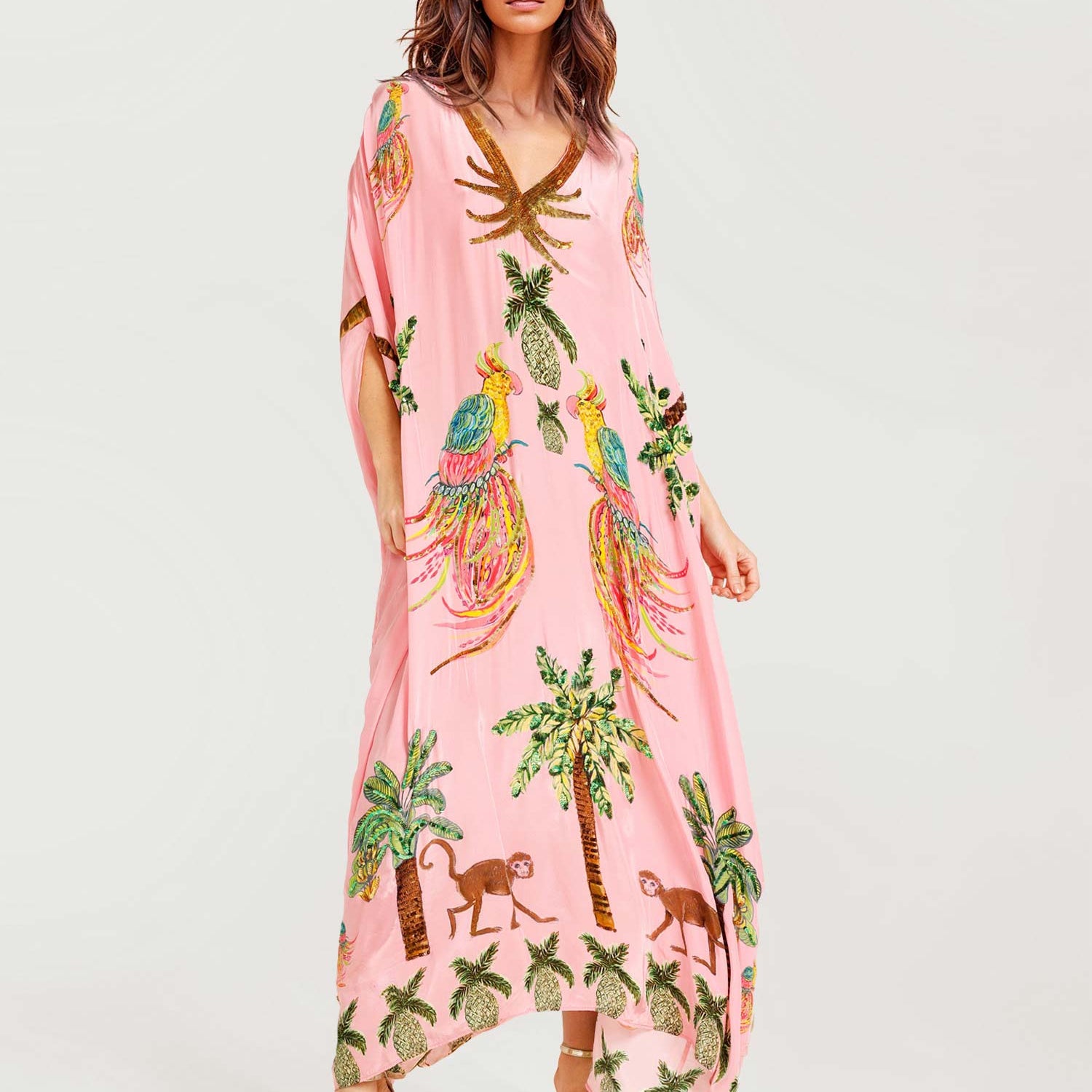 Alessandra - Długa Sukienka w Wzory