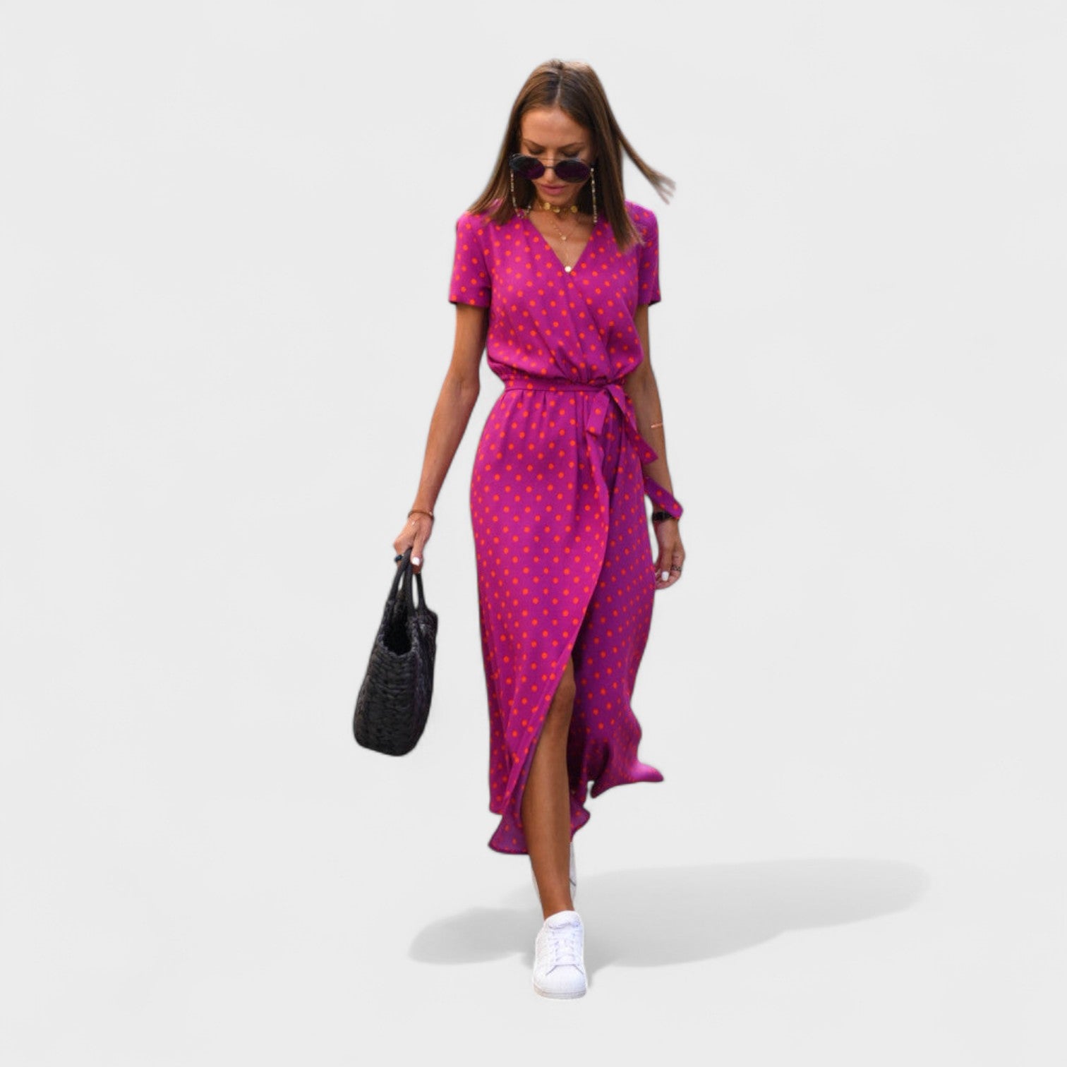 Lilia Różowa - Sukienka Boho Chic