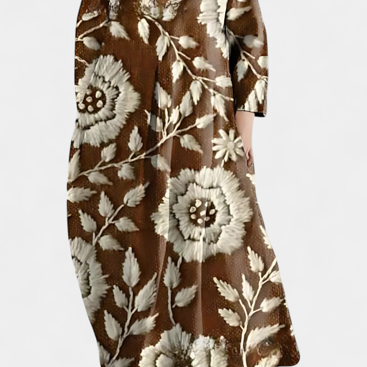 Ana - Sukienka Włóczkowa z Wzorem