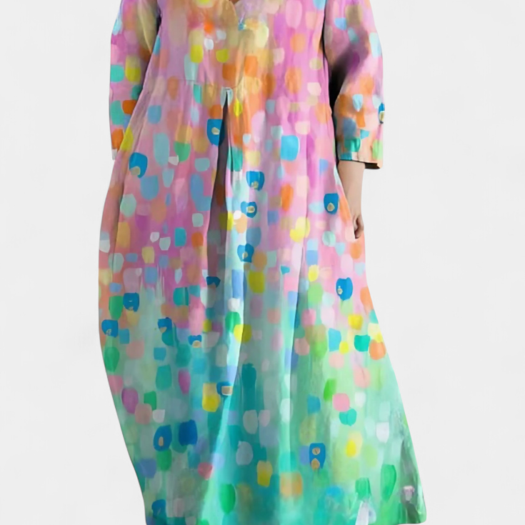 Ana - Sukienka Włóczkowa z Wzorem