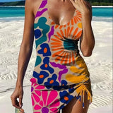 Fiesta – Tankini graphique fleuri avec short, effet ventre plat