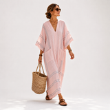 Karine - Kaftan Rose Rayé