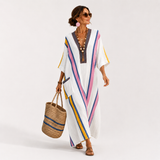 Edwige - Kaftan Blanc Multicolore