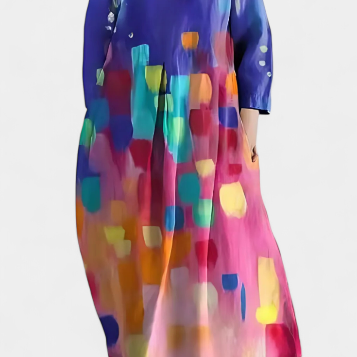 Ana - Sukienka Włóczkowa z Wzorem