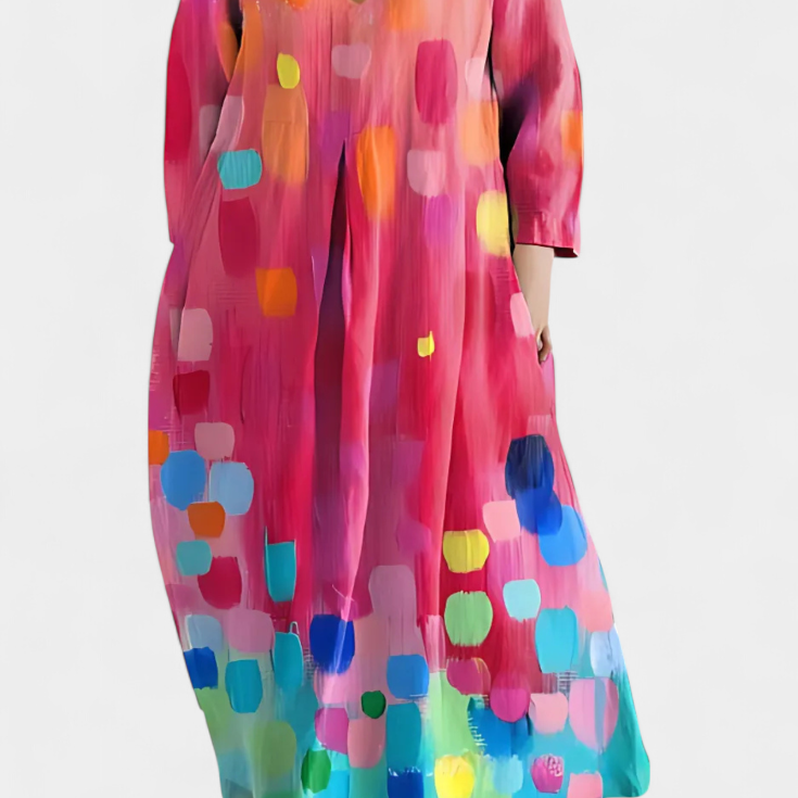 Ana - Sukienka Włóczkowa z Wzorem