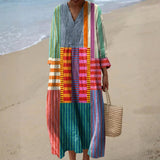 Ève - Robe Longue Multicolore en Patchwork