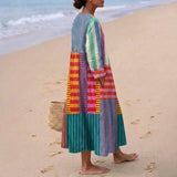 Ève - Robe Longue Multicolore en Patchwork