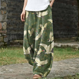 Hortense – Pantalon large vert imprimé