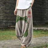 Agathe – Pantalon large à motif de grenouilles