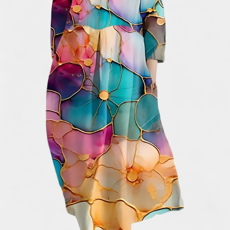 Ana - Sukienka Włóczkowa z Wzorem